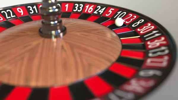 Casino roulette roue balle frappe 23 vingt-trois rouge. rendu 3D — Photo