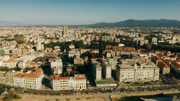 Livorno sahilinin havadan görünümü, İtalya — Stok video