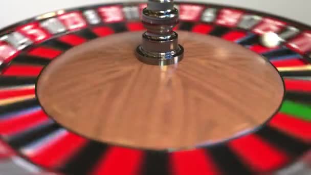 Casino roulette ruota palla colpisce 2 due nero. Animazione 3D — Video Stock