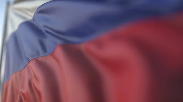 Σημαία της Ρωσίας, ρηχή εστίαση. Ρεαλιστική 3D απόδοση — Φωτογραφία Αρχείου