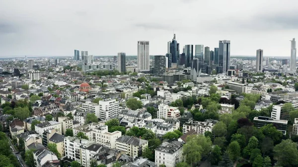 Veduta aerea dei grattacieli nel centro della città di Francoforte sul Meno, Germania — Foto Stock