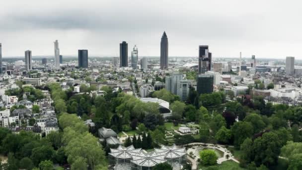 A németországi Frankfurt am Main-i légi felvétel — Stock videók