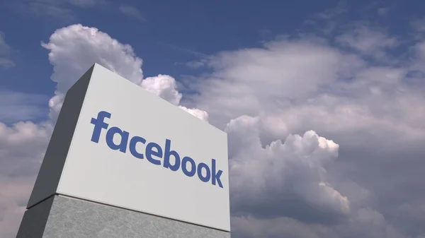 FACEBOOK logo on sky background, editorial 3D rendering — Stock Photo, Image