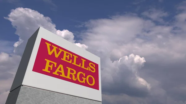 Wells Fargo логотип проти Sky Довідкова, редакційного 3D рендеринга — стокове фото