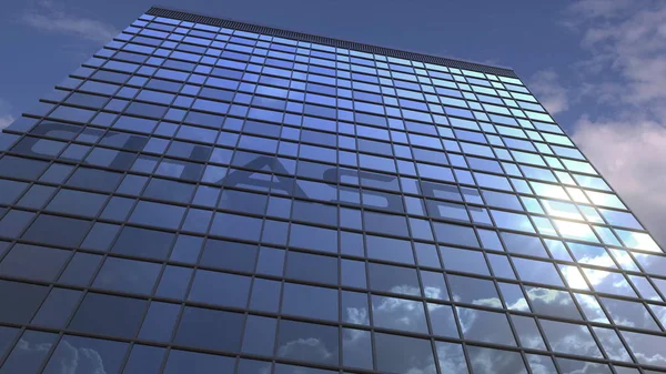 Logotipo de CHASE contra edificio moderno que refleja cielo y nubes, representación editorial 3D —  Fotos de Stock