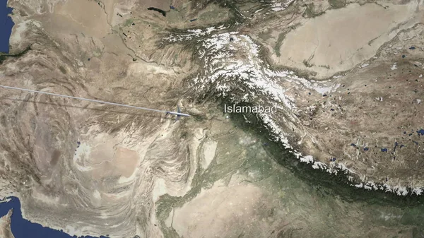 Kereskedelmi sík érkezik Iszlámábád, Pakisztán, 3D renderelés — Stock Fotó