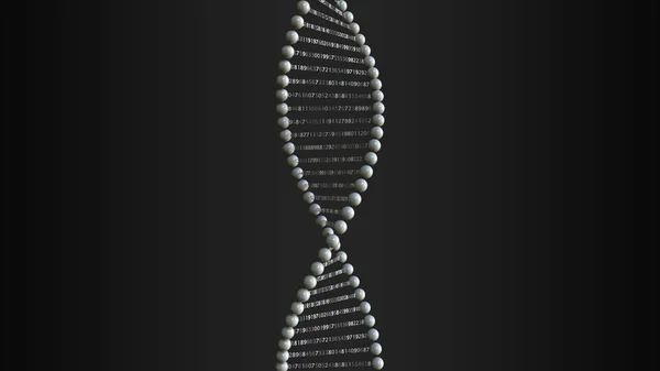 Molekuly DNA s čísly. prostorové vykreslování — Stock fotografie