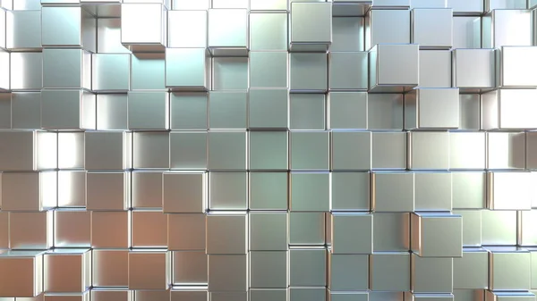 金属の正方形のブロックに一致する。概要3Dレンダリング — ストック写真