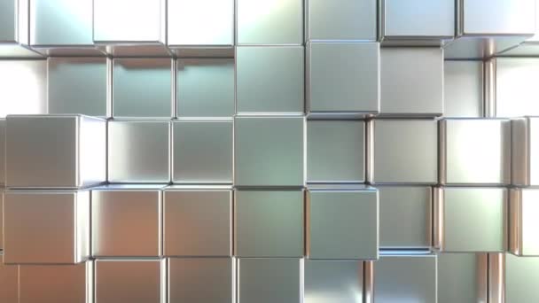 Matné kovové čtvercové dlaždice. Smykliatelná abstraktní 3D animace — Stock video