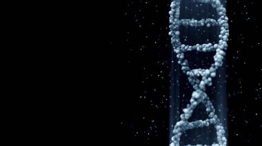 Blue DNA molecule model, 3D rendering clipart
