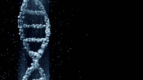 Εννοιολογική 3D απόδοση του μπλε DNA μόριο μοντέλο — Φωτογραφία Αρχείου