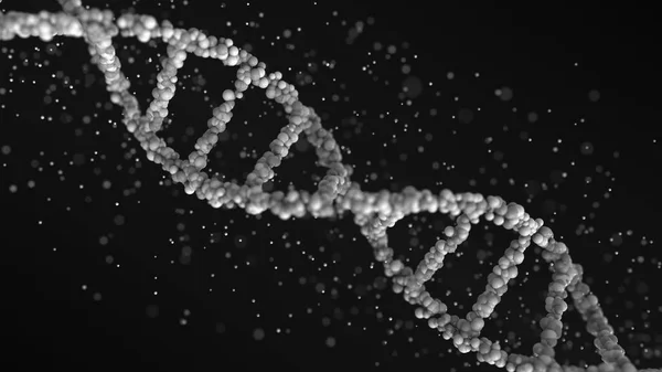 Модель молекули сірої ДНК, 3D рендеринг — стокове фото