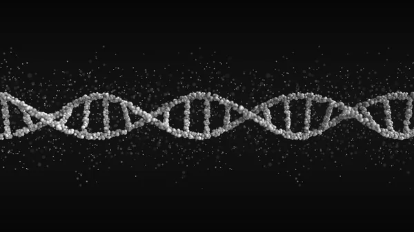 Szürke DNS molekula modell, 3D renderelés — Stock Fotó