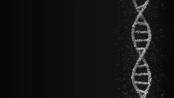 Koncepcyjny rendering 3D szary model molekuł DNA — Zdjęcie stockowe