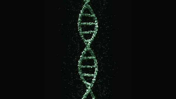 Conceptual 3D rendering of green DNA molecule model — Stock Photo, Image