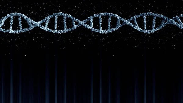 Blue DNA molecule model, space for text or graphics. 3D rendering — Stock Photo, Image