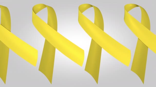 Consapevolezza del suicidio nastri gialli. Sfondo di movimento loop — Video Stock