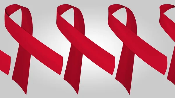 Красные ленточки для информирования о ВИЧ и СПИДе. 3D рендеринг — стоковое фото