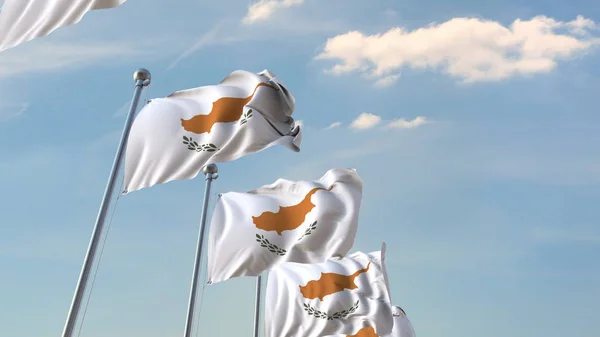 National flags of Cyprus. 3D rendering — Stock Photo, Image