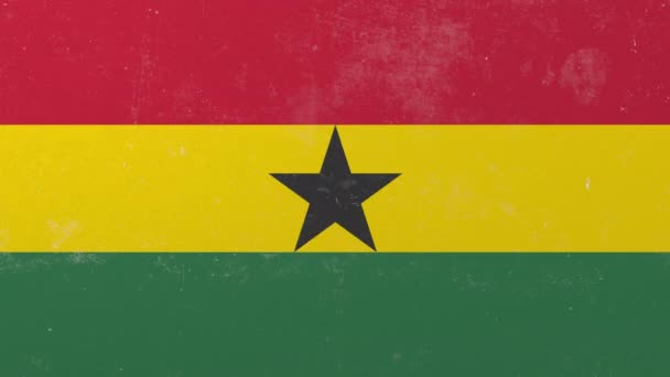 Breaking Wall met geschilderde vlag van Ghana. Ghanees crisis conceptuele 3D-animatie — Stockvideo