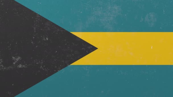 Muro di rottura con bandiera dipinta delle Bahamas. Crisi Bahamas concettuale animazione 3D — Video Stock