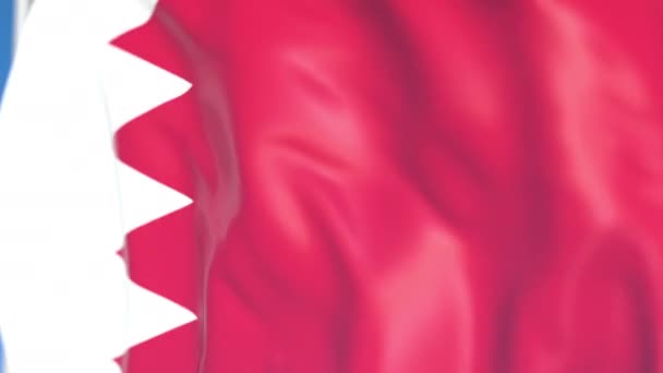 Waving national flag of Bahrain close-up, loopable 3D animation — Stock Video