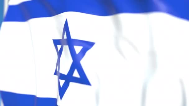 Schwenken der israel-flagge in nahaufnahme, loopable 3D-animation — Stockvideo