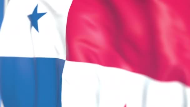 Ondeando la bandera nacional de Panamá de cerca, animación 3D loopable — Vídeos de Stock