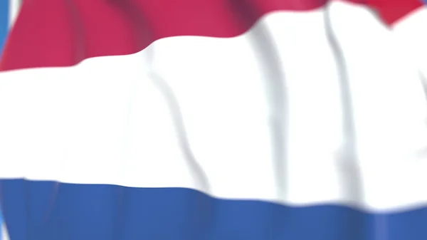 Wuivende nationale vlag van Nederland close-up, 3D rendering — Stockfoto