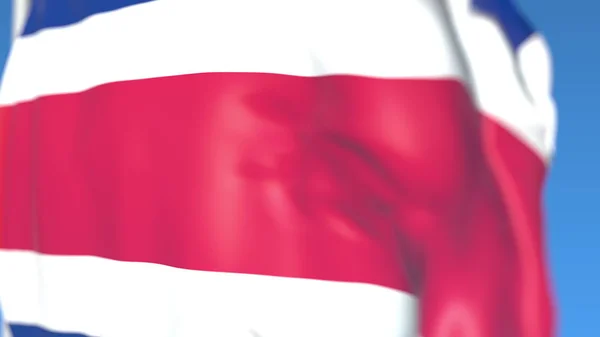 哥斯达黎加国旗飘扬 特写,3D 渲染 — 图库照片