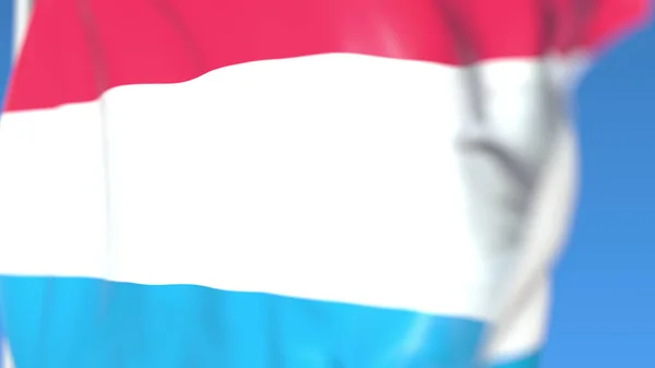Літаючий Національний прапор Люксембургу Крупний план, 3D-рендерінг — стокове фото