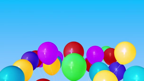 Att göra ett gäng Multicolor helium ballonger. Samla ihop Konceptuell 3D-animering — Stockvideo