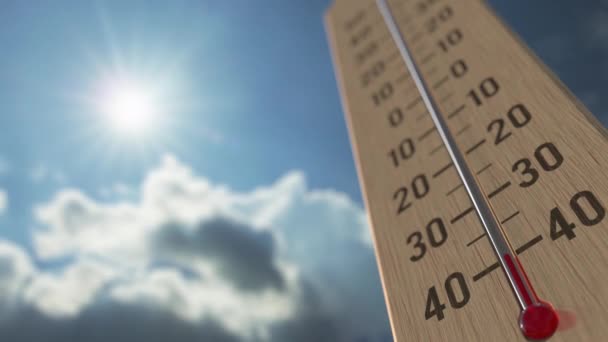 El termómetro exterior alcanza menos 10 grados centígrados. Pronóstico del tiempo animación 3D relacionada — Vídeos de Stock