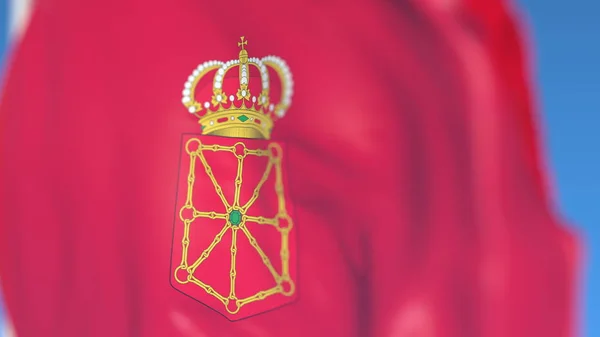 Σημαία της Ναβάρρας, μια αυτόνομη κοινότητα στην Ισπανία. Κοντινό-up, απόδοση 3D — Φωτογραφία Αρχείου