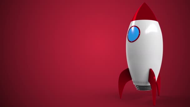 로켓 모형에 대한 Xfinity 로고. 에디토리얼 컨셉 성공 관련 애니메이션 — 비디오