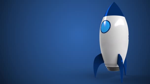 Logo de SAMSUNG sur une fusée jouet. Animation éditoriale liée au succès conceptuel — Video