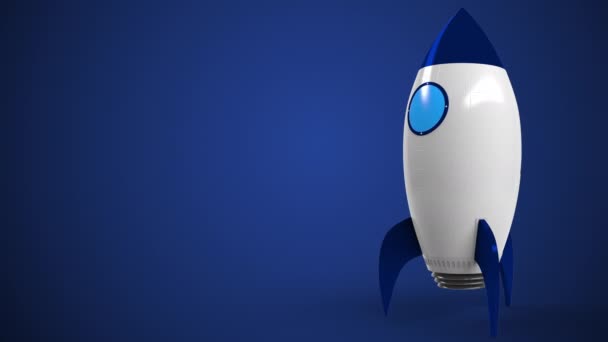 Logo KPMG contre une maquette de fusée. Animation éditoriale liée au succès conceptuel — Video