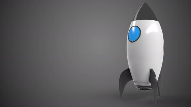 장난감 로켓에 LG의 로고. 에디토리얼 컨셉 성공 관련 애니메이션 — 비디오