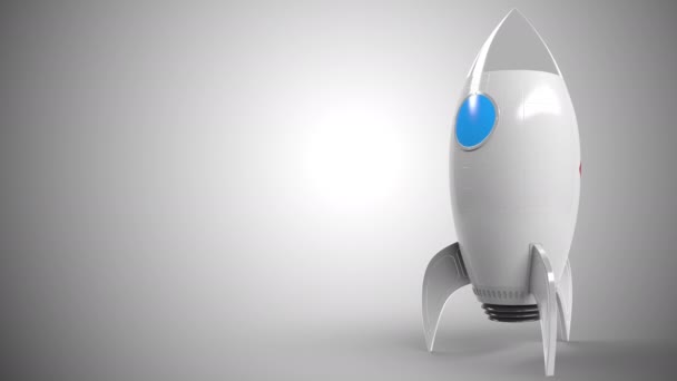 おもちゃのロケットにHsbcのロゴ。エディトリアル概念成功関連アニメーション — ストック動画