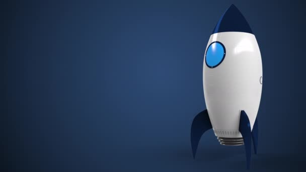 ロケットモックアップに対するクレディスイスのロゴ。エディトリアル概念成功関連アニメーション — ストック動画