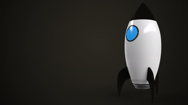 로켓 모형에 대한 Kfc 로고. 에디토리얼 컨셉 성공 관련 애니메이션 — 비디오