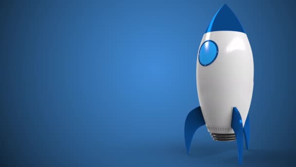 Логотип Джі на іграшкових ракеті. Редакційна концептуальна успіх, пов'язана з анімацією — стокове відео