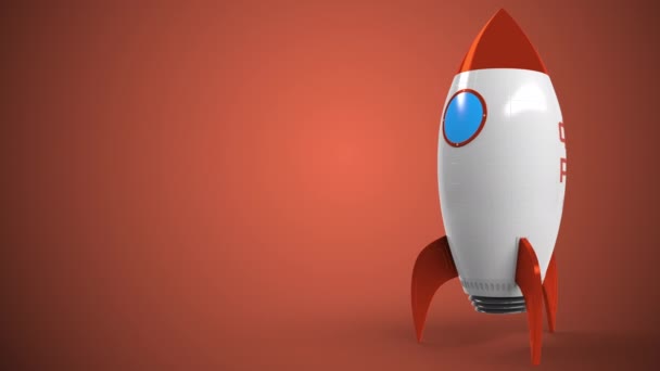 Logo of PING AN INSURANCE on a toy rocket. Editorial conceptual success related animation — Stock Video