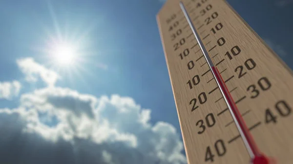 El termómetro exterior alcanza menos 10 grados centígrados. Pronóstico del tiempo relacionado 3D rendering —  Fotos de Stock