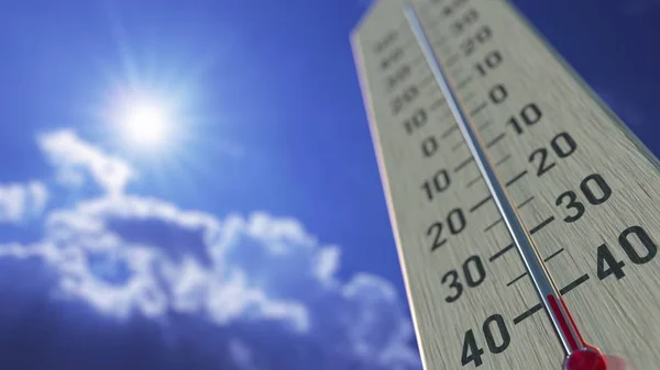 La temperatura del aire baja a 40 menos 40 grados centígrados, primer plano del termómetro. Pronóstico del tiempo relacionado 3D rendering —  Fotos de Stock