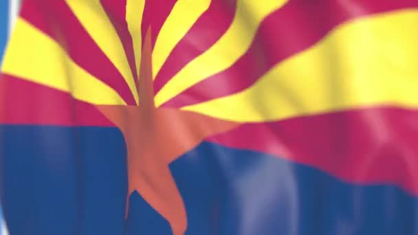 Flagge von Arizona schwenkend. Nahaufnahme, loopable 3D-Animation — Stockvideo