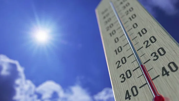 La temperatura baja a 30 menos 30 grados centígrados, primer plano del termómetro. Pronóstico del tiempo relacionado 3D rendering —  Fotos de Stock