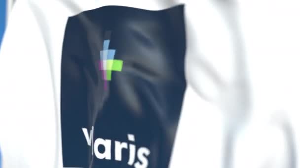 Drapeau arborant le logo Volaris, gros plan. Animation 3D en boucle éditoriale — Video