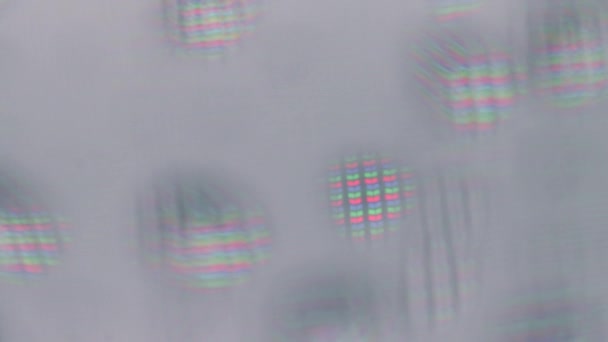 液晶屏上的水滴，机架焦点微距拍摄 — 图库视频影像