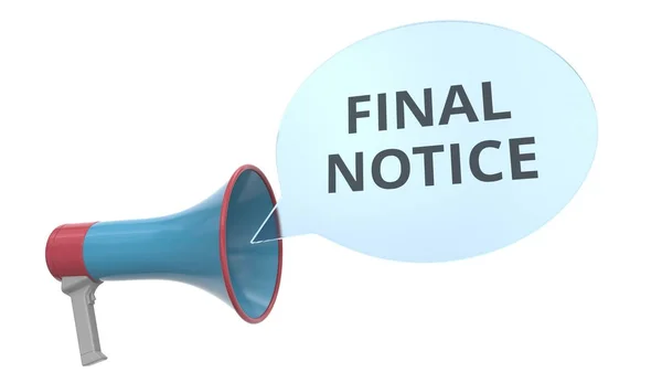 Lautsprecher mit Sprechblase. 3d — Stockbild Blaues Megafon mit letzter Nachricht über die Sprechblase. konzeptionelles 3D-Rendering — Stockfoto